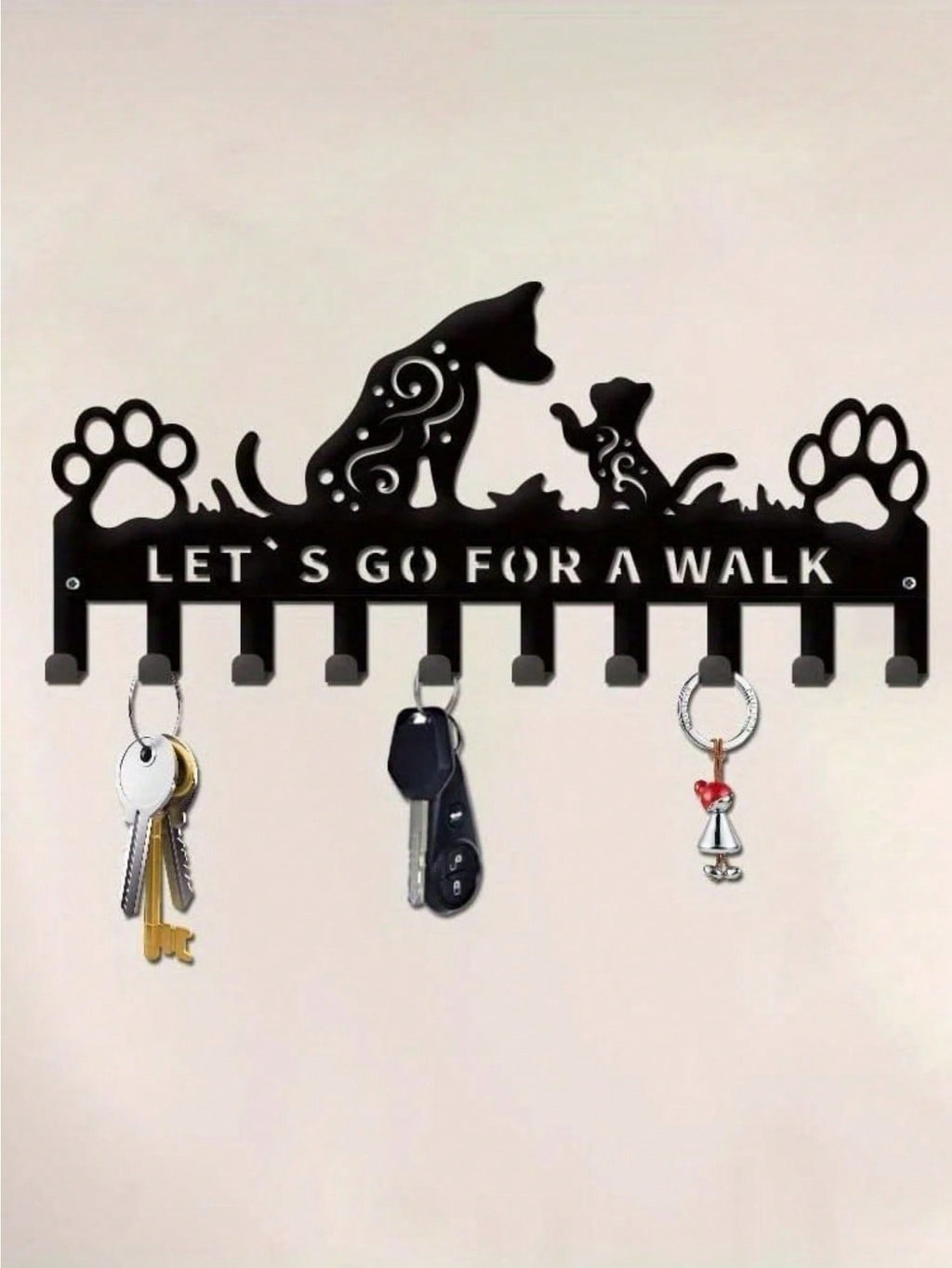 "1/2 Black Metal Dog Paw Towel Hook - Cute Dog Themed Hook for Dog Lovers | Pet Themed Home Decor, Kitchen and Bathroom Storage | Durable and Stylish, Gift for Dog Owners"