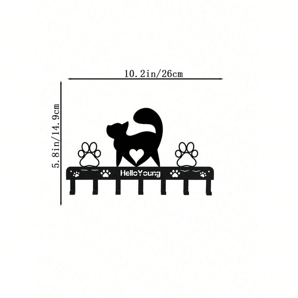 "1/2 Black Metal Dog Paw Towel Hook - Cute Dog Themed Hook for Dog Lovers | Pet Themed Home Decor, Kitchen and Bathroom Storage | Durable and Stylish, Gift for Dog Owners"