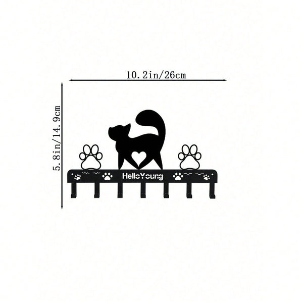 "1/2 Black Metal Dog Paw Towel Hook - Cute Dog Themed Hook for Dog Lovers | Pet Themed Home Decor, Kitchen and Bathroom Storage | Durable and Stylish, Gift for Dog Owners"