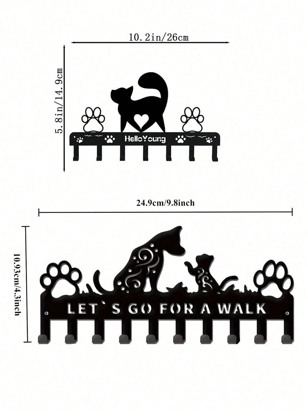 "1/2 Black Metal Dog Paw Towel Hook - Cute Dog Themed Hook for Dog Lovers | Pet Themed Home Decor, Kitchen and Bathroom Storage | Durable and Stylish, Gift for Dog Owners"
