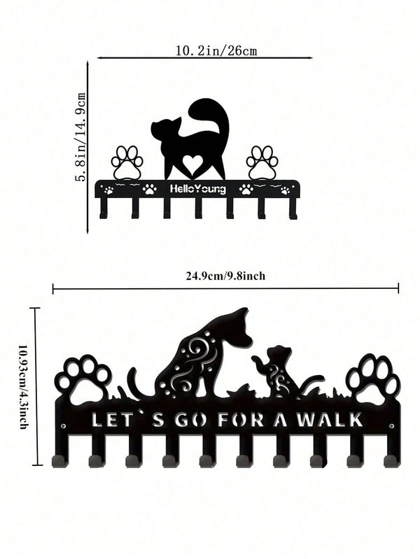 "1/2 Black Metal Dog Paw Towel Hook - Cute Dog Themed Hook for Dog Lovers | Pet Themed Home Decor, Kitchen and Bathroom Storage | Durable and Stylish, Gift for Dog Owners"