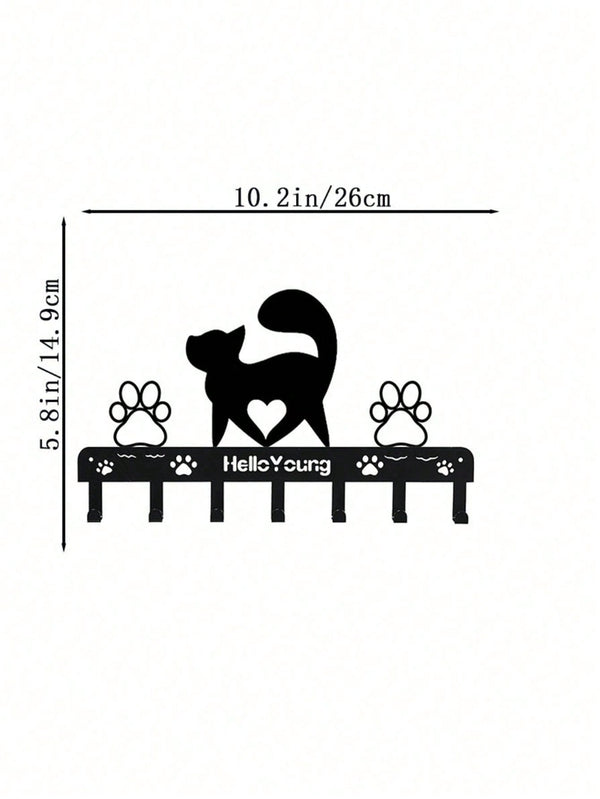 "1/2 Black Metal Dog Paw Towel Hook - Cute Dog Themed Hook for Dog Lovers | Pet Themed Home Decor, Kitchen and Bathroom Storage | Durable and Stylish, Gift for Dog Owners"