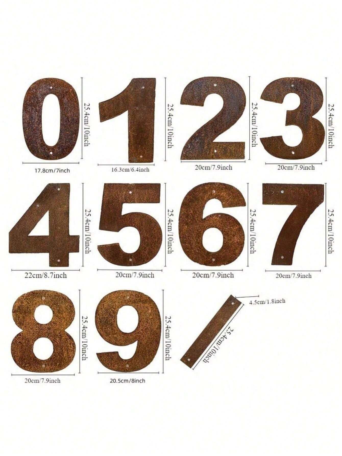 1pc Rustic metal letters and numbers sign, rusted home address, postal house number, outdoor wall decor, vintage numbers Secondary image