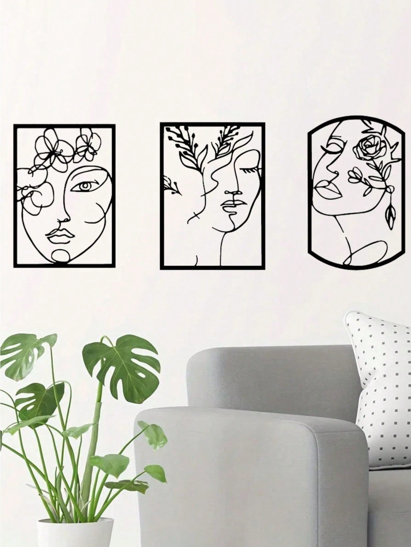 1PC Art Portrait Wall Decor, Metal Wall Decor Halloween Decor, Interior Decor Home Decor Modern Art Main image
