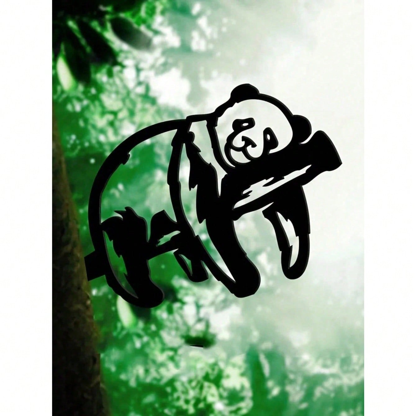 1 PC Home Decor Iron Black Metal Panda Gardening Decoration, Outdoor Personalized Gift Garden Yard Woods Use Best