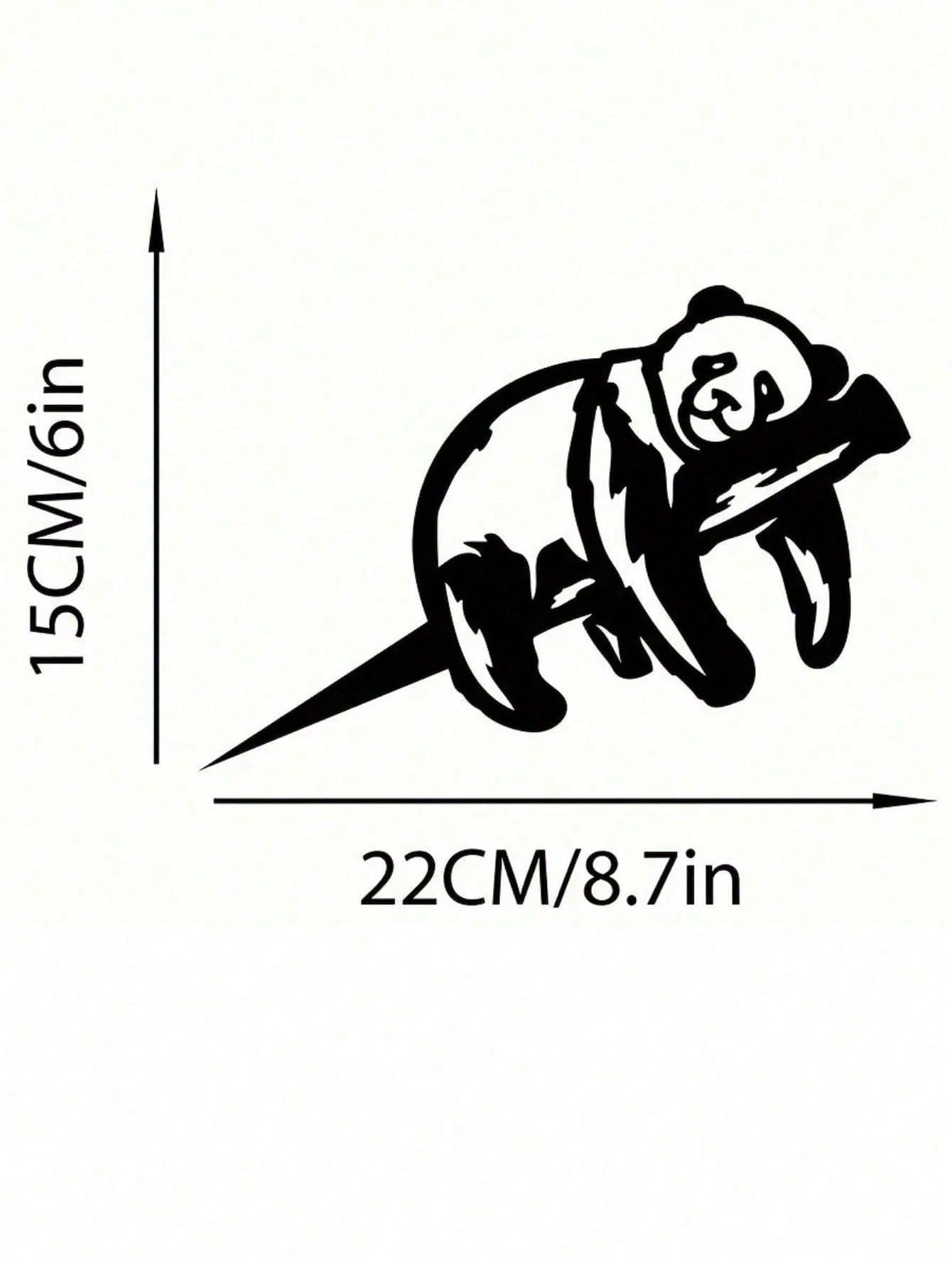 1 PC Home Decor Iron Black Metal Panda Gardening Decoration, Outdoor Personalized Gift Garden Yard Woods Use Best