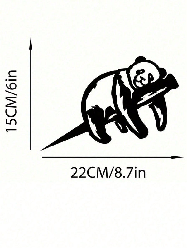 1 PC Home Decor Iron Black Metal Panda Gardening Decoration, Outdoor Personalized Gift Garden Yard Woods Use Best