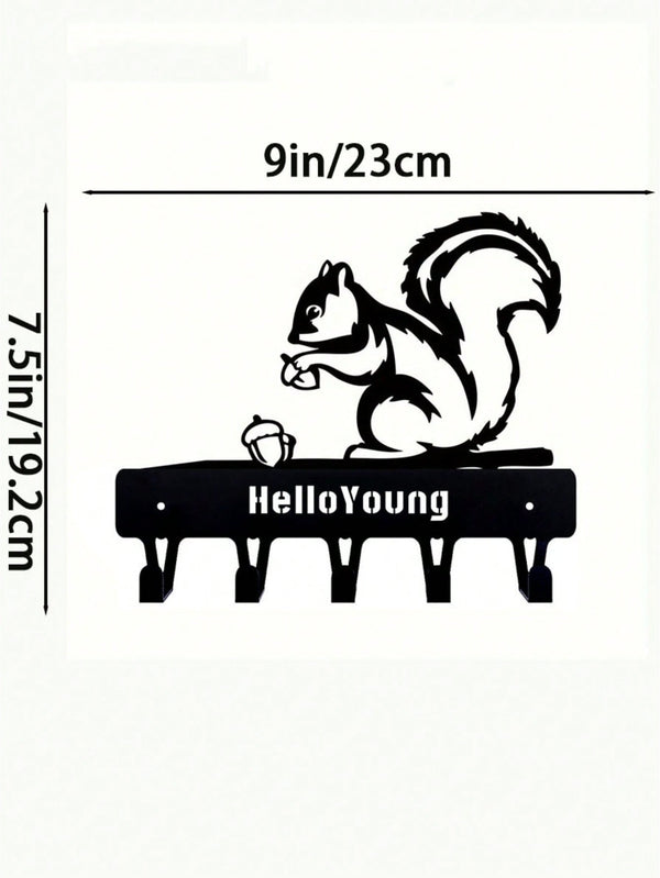 1 Squirrel/Cat Metal Key Holder Wall Hook Art Decorative Accessories Wall Hook Keychain