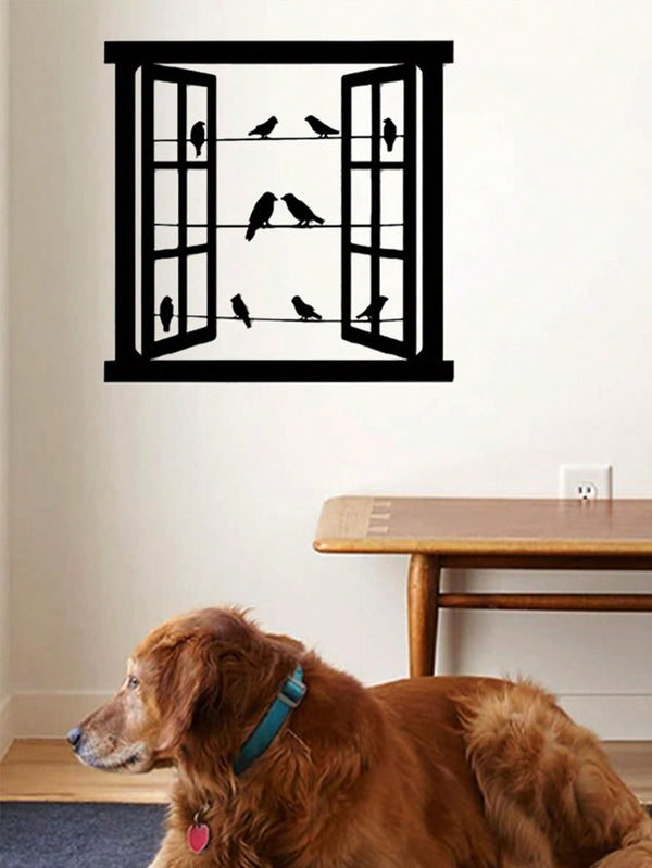 1 piece of metal craft pendant, bird window/compass peak metal wall decoration, artistic office iron decoration, home decoration, gothic room decoration