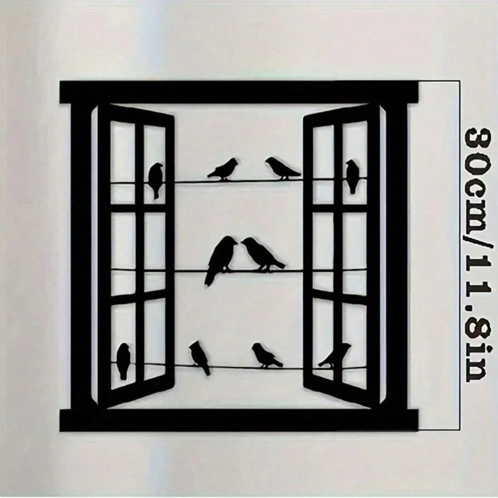 1 piece of metal craft pendant, bird window/compass peak metal wall decoration, artistic office iron decoration, home decoration, gothic room decoration