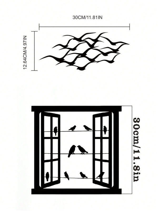 1 piece of metal craft pendant, bird window/compass peak metal wall decoration, artistic office iron decoration, home decoration, gothic room decoration