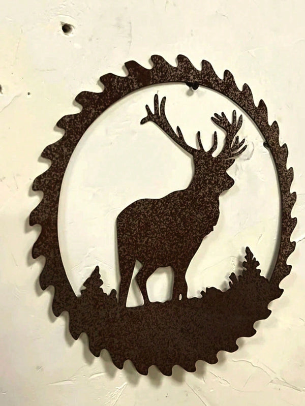 1 Piece Of Rusty Deer Iron Crafts, Adding Natural Wildness And Retro Charm To The Garden, Becoming A Beautiful Scenery In The Courtyard - Suitable For Metal Wall Decoration Of Outdoor Garden Courtyard