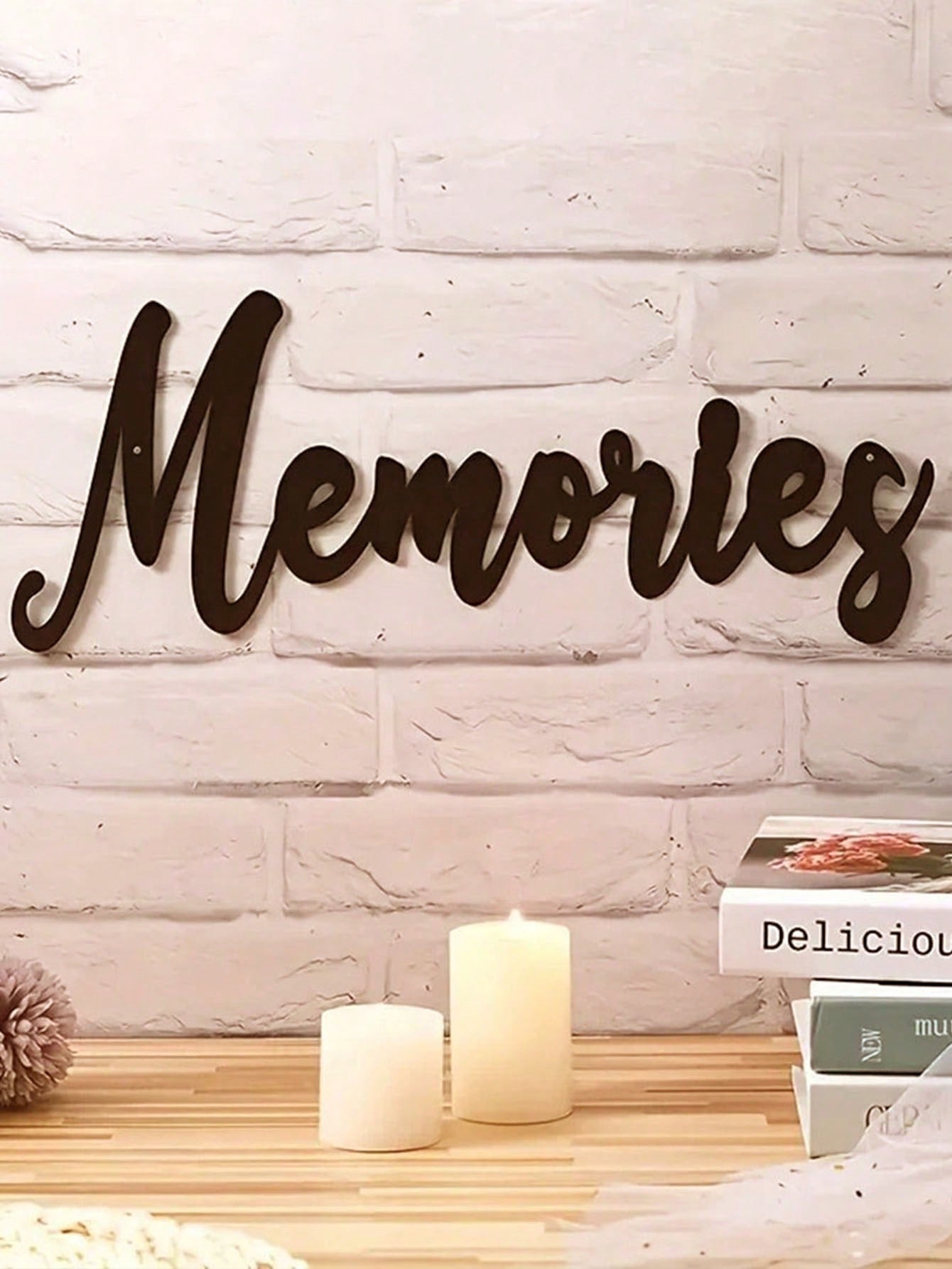 "1PC Iron Art Kanji Character/"Memories“ Metal Wall Sign -  Home Decor, Elegant Wall Art, Asian-Inspired Silhouette, Vintage Hanging Decor, Unique Housewarming Gift, Feng Shui Wall Sticker for Living Room, Bedroom, Office" Main image