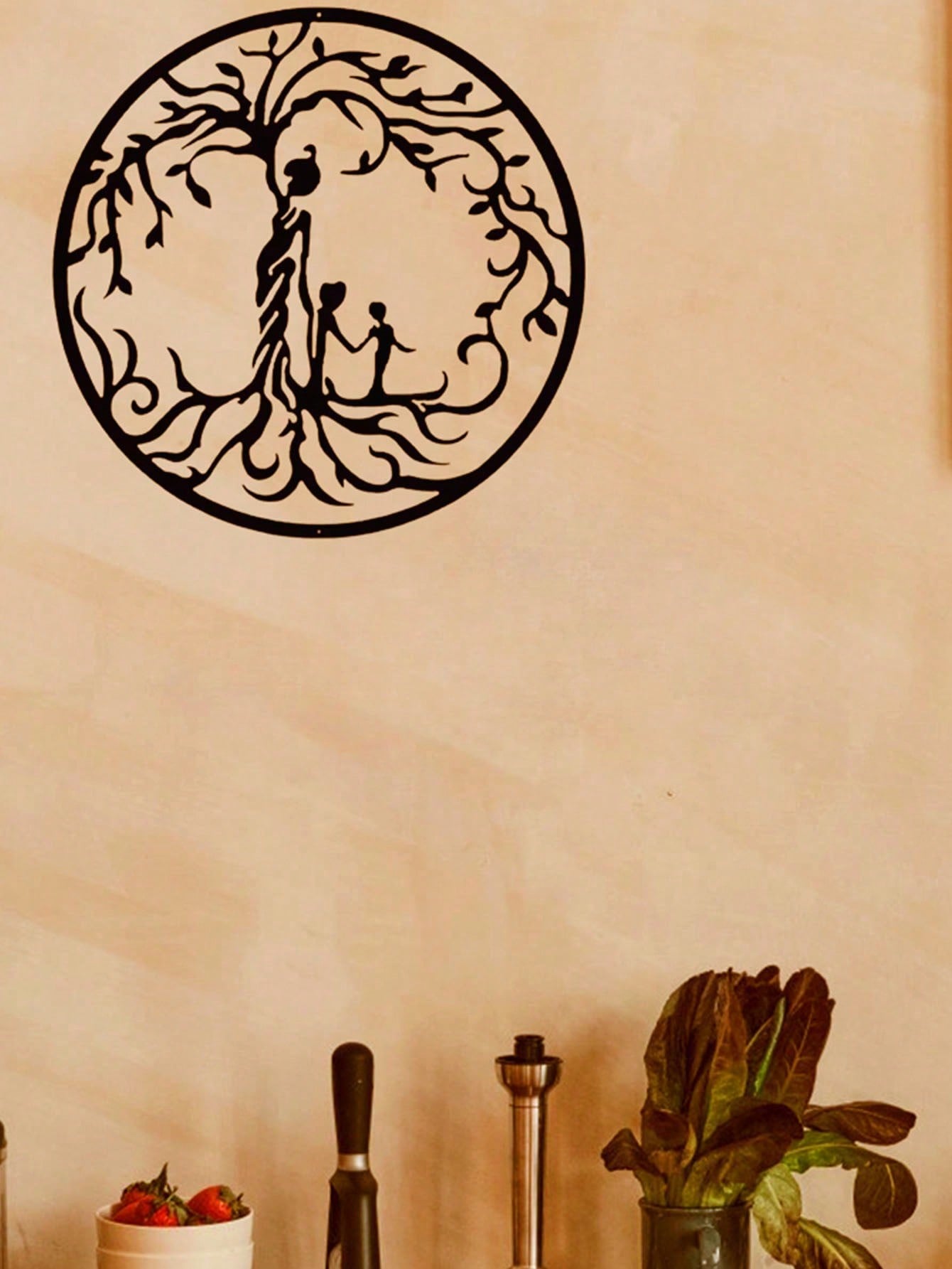 "1PC Tree of Life Wall Art: Elegant Metal Wall Decor for Home & Office, Spiritual Boho Iron Wall Hanging, Unique Handmade Room Decor for Living Room, Bedroom, Gift Idea"