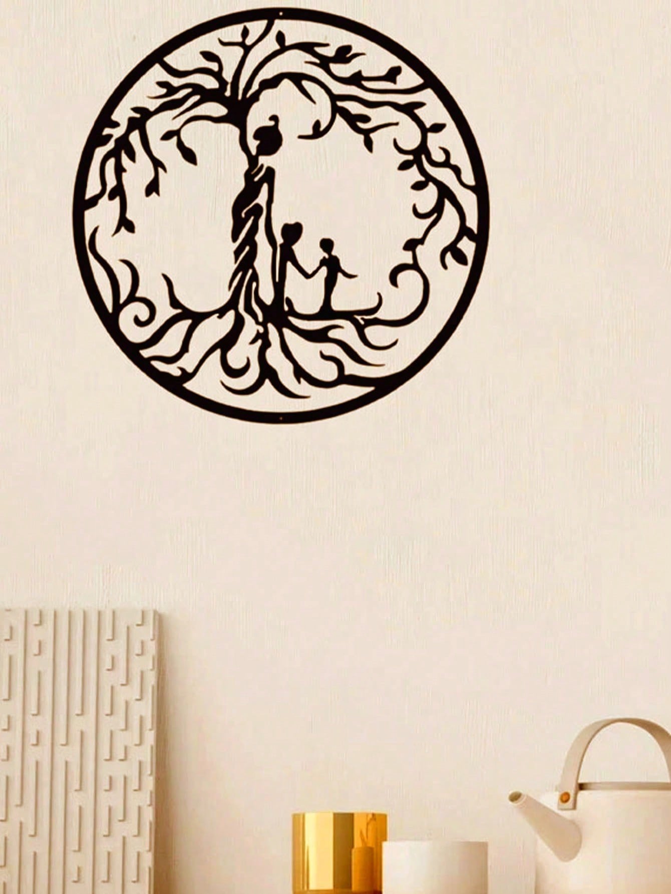 "1PC Tree of Life Wall Art: Elegant Metal Wall Decor for Home & Office, Spiritual Boho Iron Wall Hanging, Unique Handmade Room Decor for Living Room, Bedroom, Gift Idea"