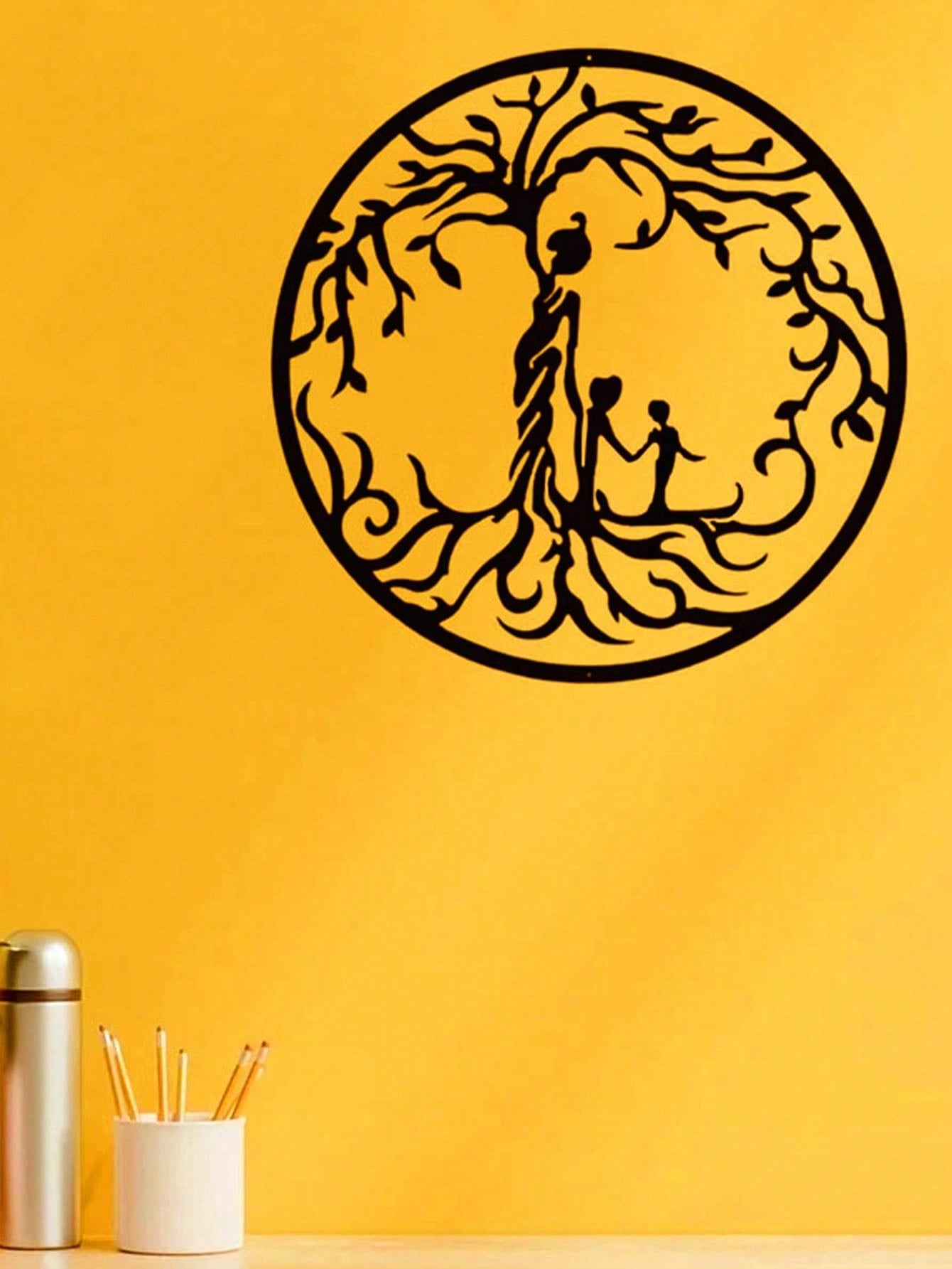 "1PC Tree of Life Wall Art: Elegant Metal Wall Decor for Home & Office, Spiritual Boho Iron Wall Hanging, Unique Handmade Room Decor for Living Room, Bedroom, Gift Idea"