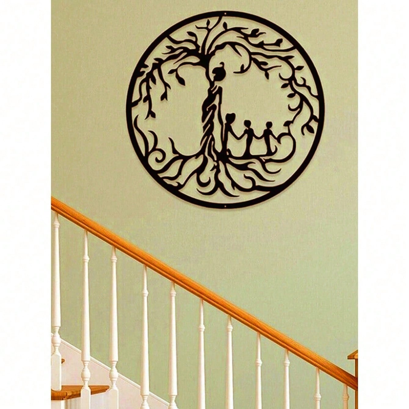 "1PC Tree of Life Wall Art: Elegant Metal Wall Decor for Home & Office, Spiritual Boho Iron Wall Hanging, Unique Handmade Room Decor for Living Room, Bedroom, Gift Idea"