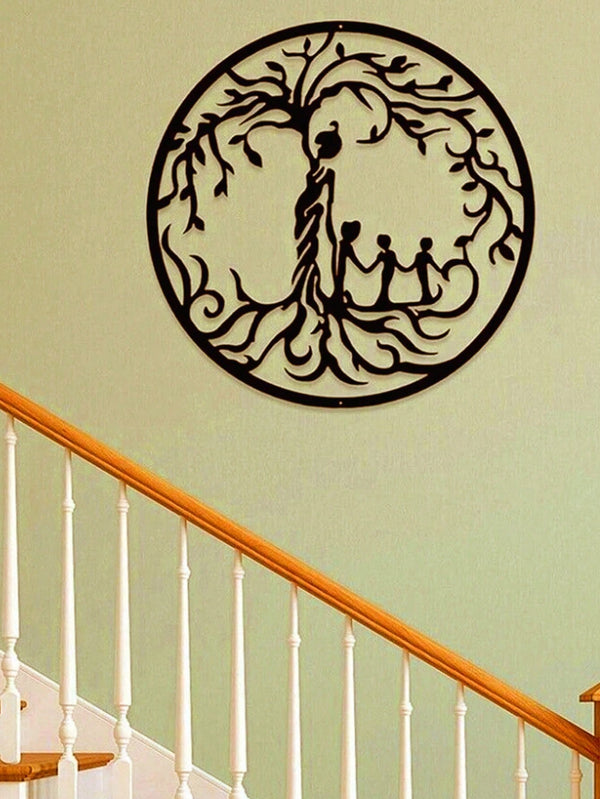 "1PC Tree of Life Wall Art: Elegant Metal Wall Decor for Home & Office, Spiritual Boho Iron Wall Hanging, Unique Handmade Room Decor for Living Room, Bedroom, Gift Idea"