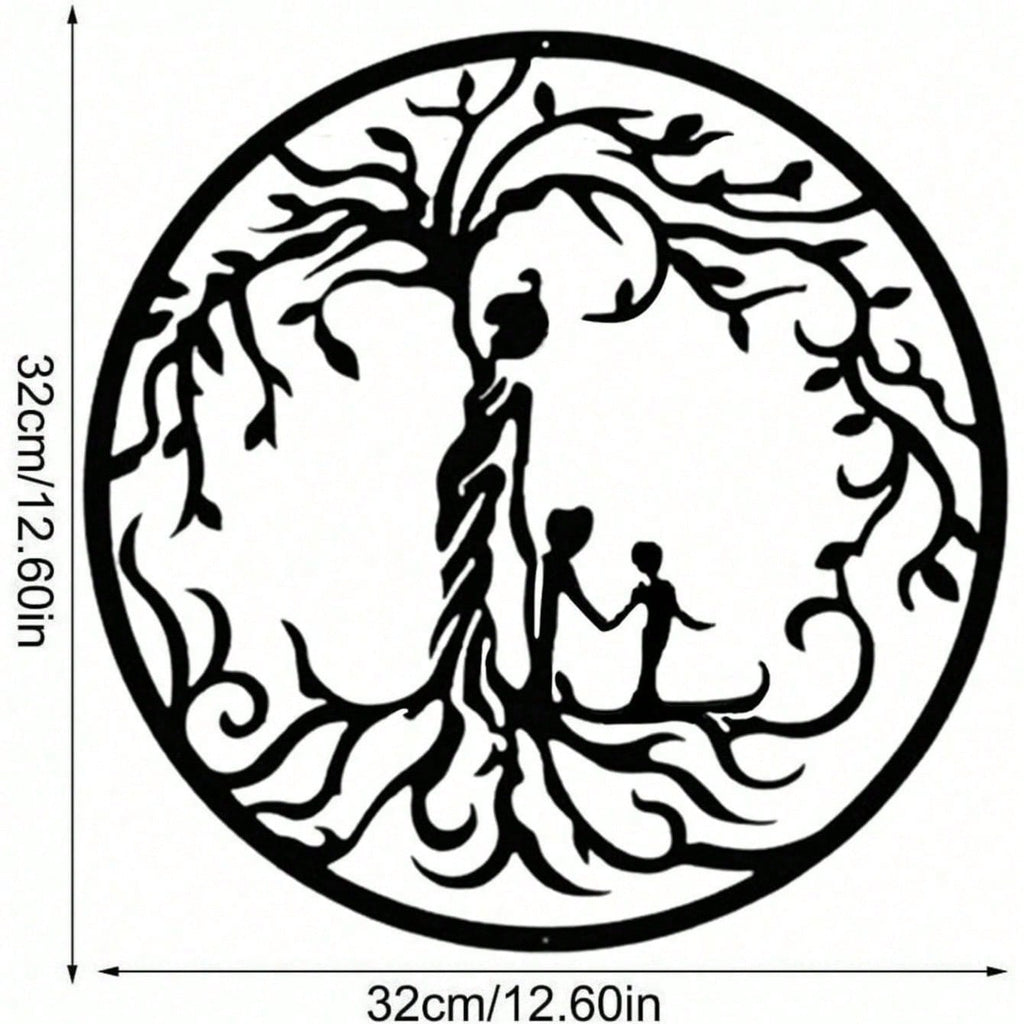 "1PC Tree of Life Wall Art: Elegant Metal Wall Decor for Home & Office, Spiritual Boho Iron Wall Hanging, Unique Handmade Room Decor for Living Room, Bedroom, Gift Idea"