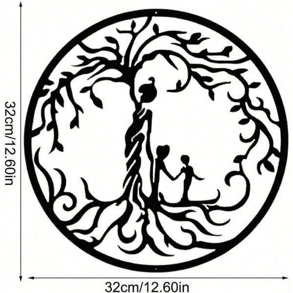 "1PC Tree of Life Wall Art: Elegant Metal Wall Decor for Home & Office, Spiritual Boho Iron Wall Hanging, Unique Handmade Room Decor for Living Room, Bedroom, Gift Idea"