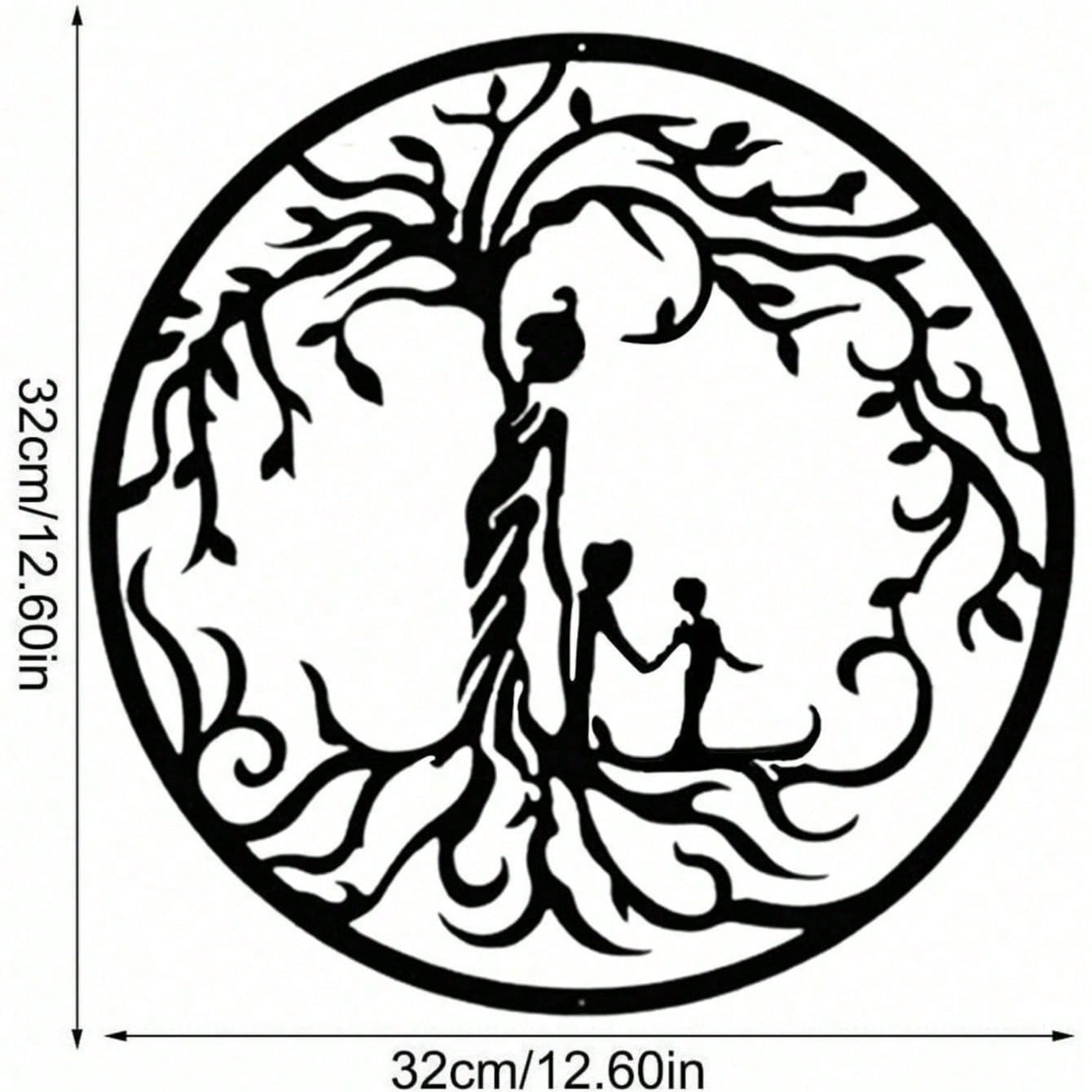 "1PC Tree of Life Wall Art: Elegant Metal Wall Decor for Home & Office, Spiritual Boho Iron Wall Hanging, Unique Handmade Room Decor for Living Room, Bedroom, Gift Idea"