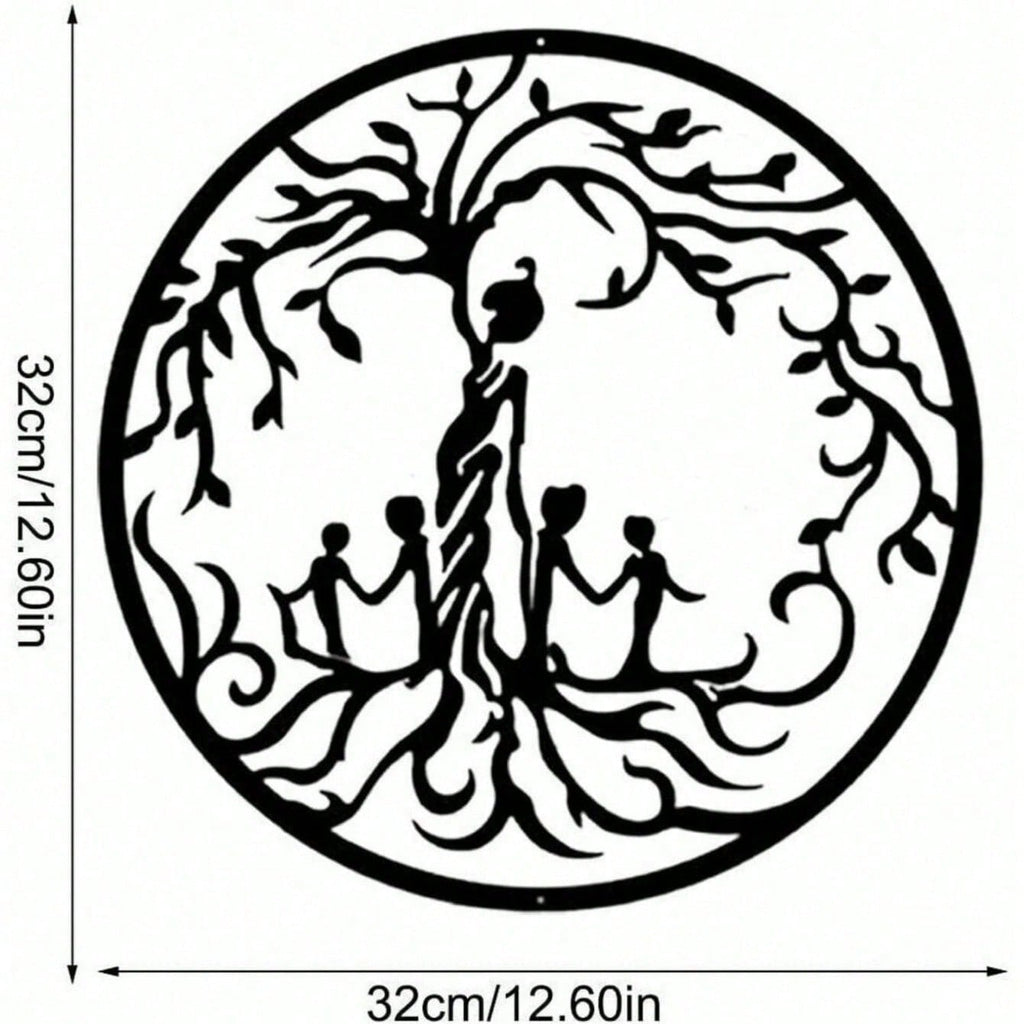 "1PC Tree of Life Wall Art: Elegant Metal Wall Decor for Home & Office, Spiritual Boho Iron Wall Hanging, Unique Handmade Room Decor for Living Room, Bedroom, Gift Idea"