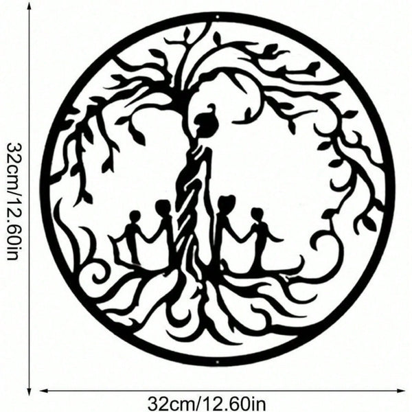 "1PC Tree of Life Wall Art: Elegant Metal Wall Decor for Home & Office, Spiritual Boho Iron Wall Hanging, Unique Handmade Room Decor for Living Room, Bedroom, Gift Idea"