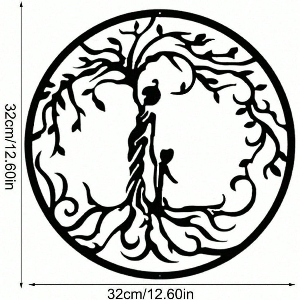 "1PC Tree of Life Wall Art: Elegant Metal Wall Decor for Home & Office, Spiritual Boho Iron Wall Hanging, Unique Handmade Room Decor for Living Room, Bedroom, Gift Idea"