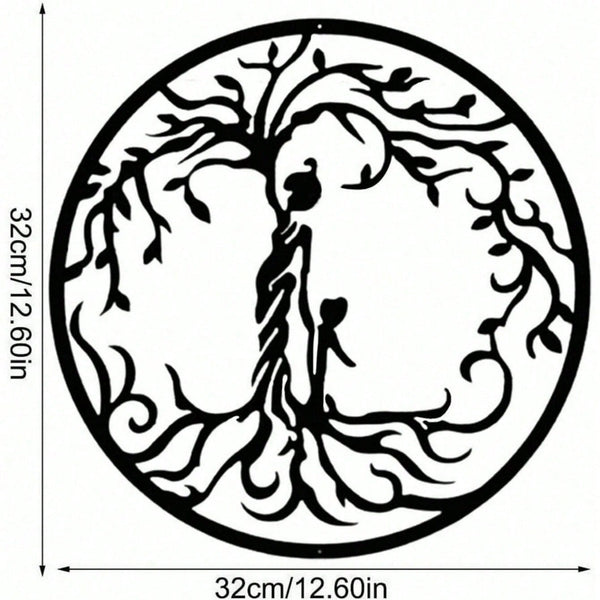 "1PC Tree of Life Wall Art: Elegant Metal Wall Decor for Home & Office, Spiritual Boho Iron Wall Hanging, Unique Handmade Room Decor for Living Room, Bedroom, Gift Idea"