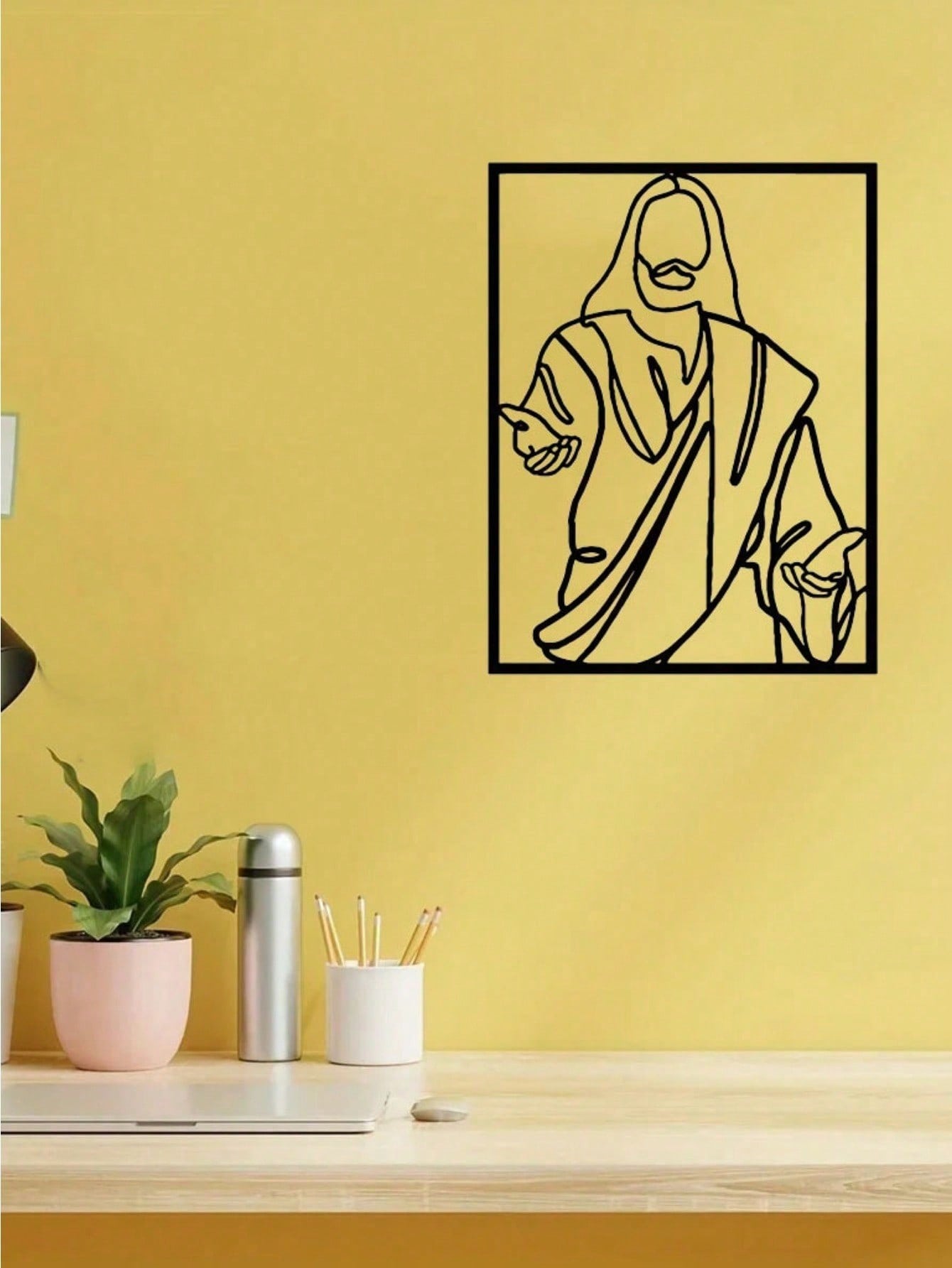 "Jesus Christ Metal Wall Art - Elegant Iron Silhouette Christian Decor for Home, Church & Easter | Inspirational Spiritual Gift for Believers, Religious Home Decor, Rustic Wall Hanging – Waterproof, Rust-Proof, Durable – Perfect for Bedroom, Living Room,