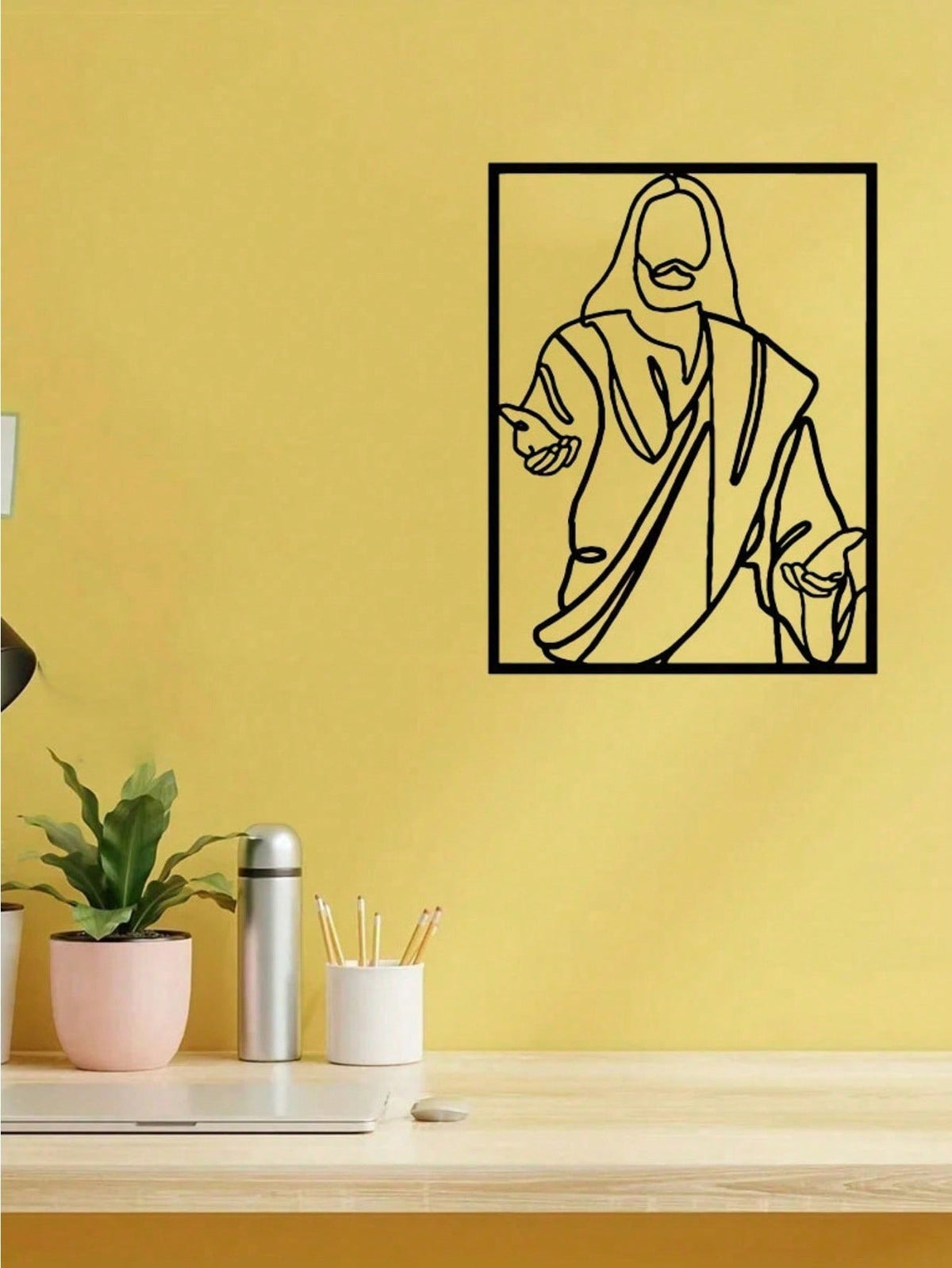 "Jesus Christ Metal Wall Art - Elegant Iron Silhouette Christian Decor for Home, Church & Easter | Inspirational Spiritual Gift for Believers, Religious Home Decor, Rustic Wall Hanging – Waterproof, Rust-Proof, Durable – Perfect for Bedroom, Living Room,
