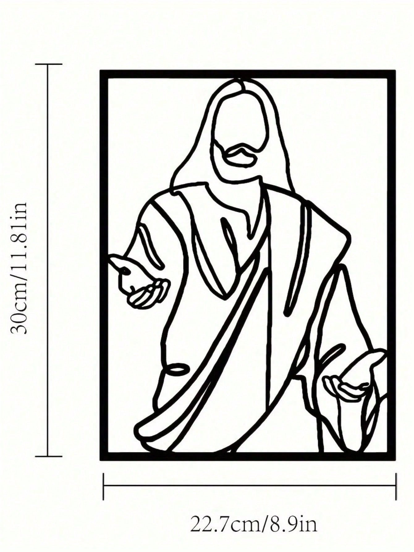 "Jesus Christ Metal Wall Art - Elegant Iron Silhouette Christian Decor for Home, Church & Easter | Inspirational Spiritual Gift for Believers, Religious Home Decor, Rustic Wall Hanging – Waterproof, Rust-Proof, Durable – Perfect for Bedroom, Living Room,