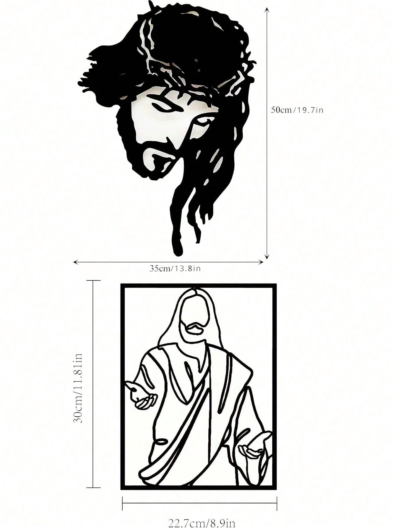 "Jesus Christ Metal Wall Art - Elegant Iron Silhouette Christian Decor for Home, Church & Easter | Inspirational Spiritual Gift for Believers, Religious Home Decor, Rustic Wall Hanging – Waterproof, Rust-Proof, Durable – Perfect for Bedroom, Living Room,