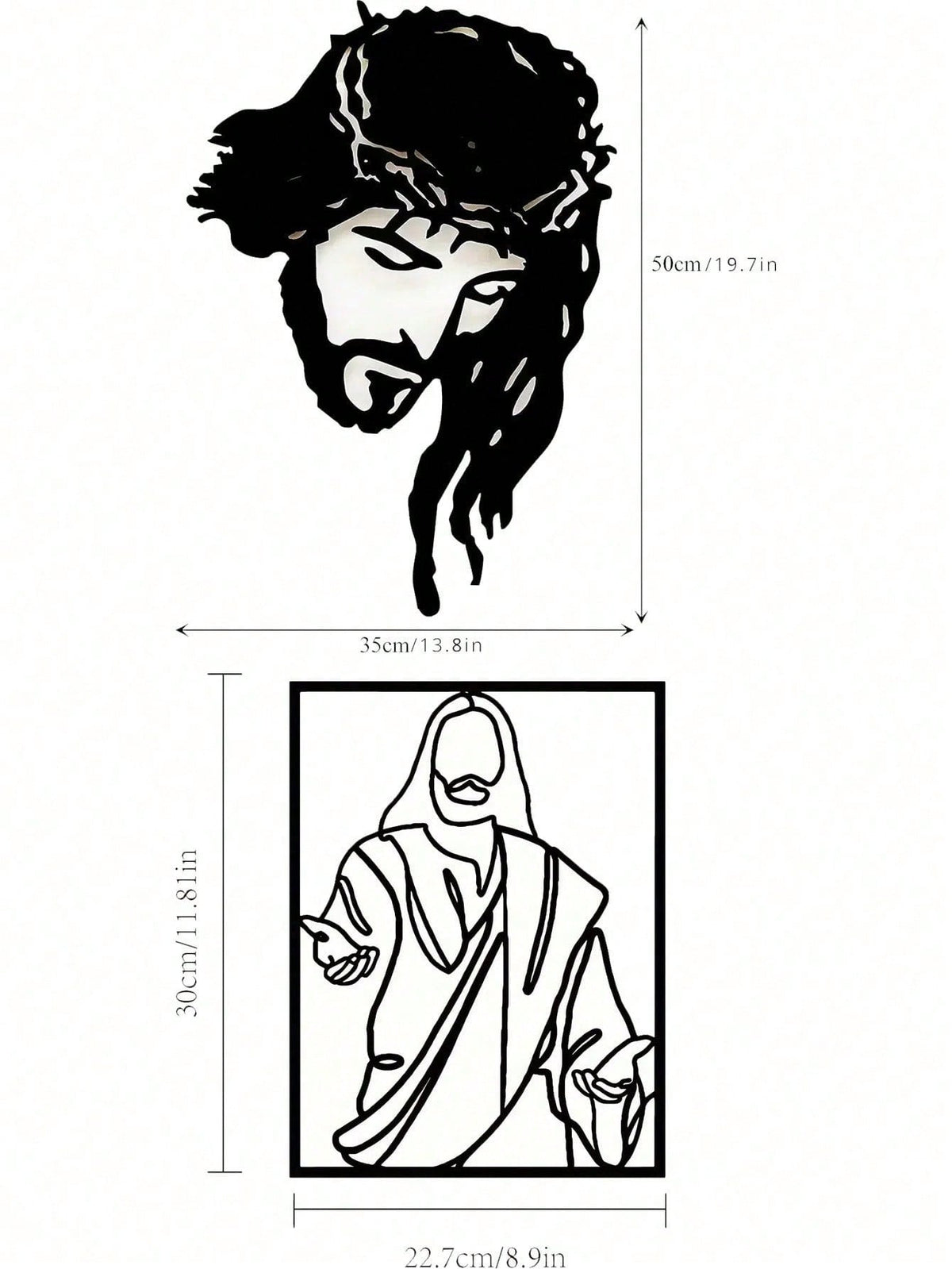 "Jesus Christ Metal Wall Art - Elegant Iron Silhouette Christian Decor for Home, Church & Easter | Inspirational Spiritual Gift for Believers, Religious Home Decor, Rustic Wall Hanging – Waterproof, Rust-Proof, Durable – Perfect for Bedroom, Living Room,