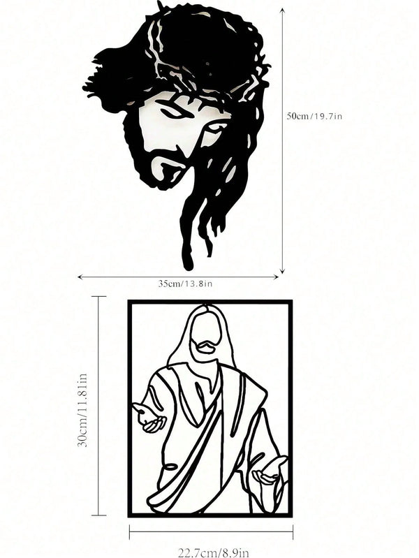 "Jesus Christ Metal Wall Art - Elegant Iron Silhouette Christian Decor for Home, Church & Easter | Inspirational Spiritual Gift for Believers, Religious Home Decor, Rustic Wall Hanging – Waterproof, Rust-Proof, Durable – Perfect for Bedroom, Living Room,
