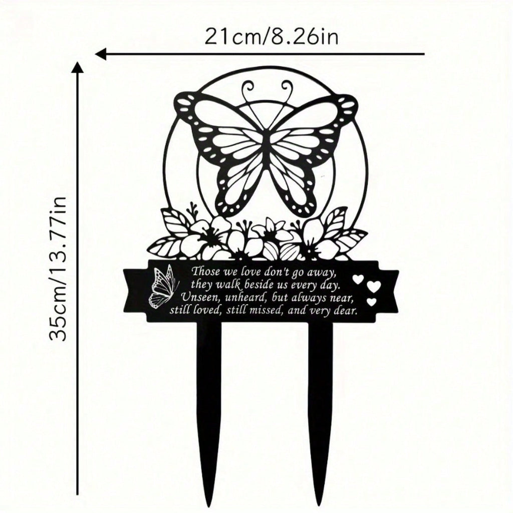 "Day of the Dead Handmade Metal Memorial Plaque - Outdoor Garden Cemetery Decoration with Etched Birds and Butterflies - Rust-proof Cemetery Souvenir for Altars, Courtyards and Tombs"