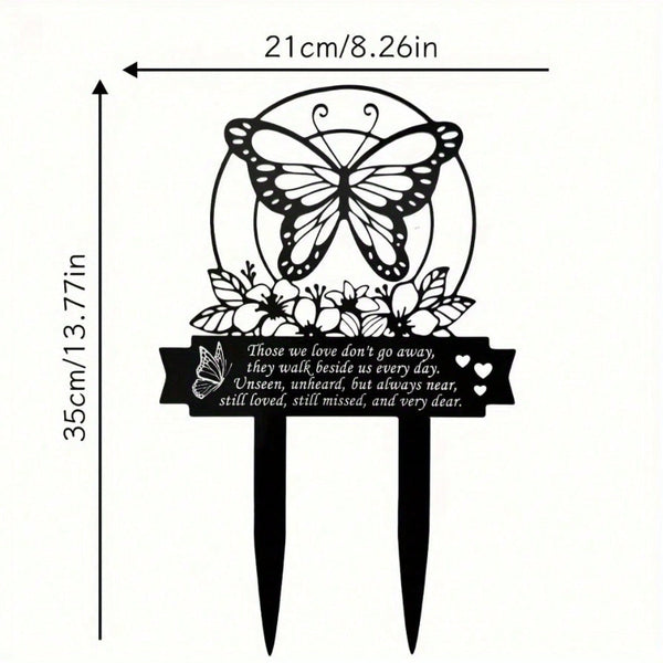"Day of the Dead Handmade Metal Memorial Plaque - Outdoor Garden Cemetery Decoration with Etched Birds and Butterflies - Rust-proof Cemetery Souvenir for Altars, Courtyards and Tombs"