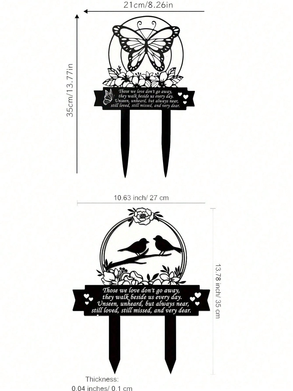 "Day of the Dead Handmade Metal Memorial Plaque - Outdoor Garden Cemetery Decoration with Etched Birds and Butterflies - Rust-proof Cemetery Souvenir for Altars, Courtyards and Tombs"