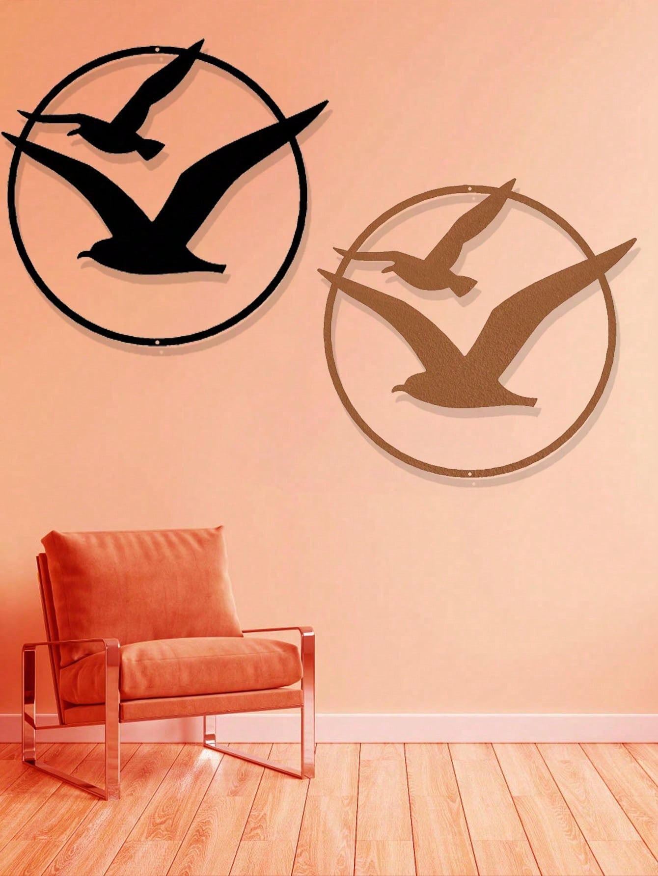 "Vintage Seagull Metal Wall Art - Coastal & Nautical Decor for Beach House, Rustic Brown or Black Iron Bird Sculpture, Ocean-Themed Home Accents" Main image