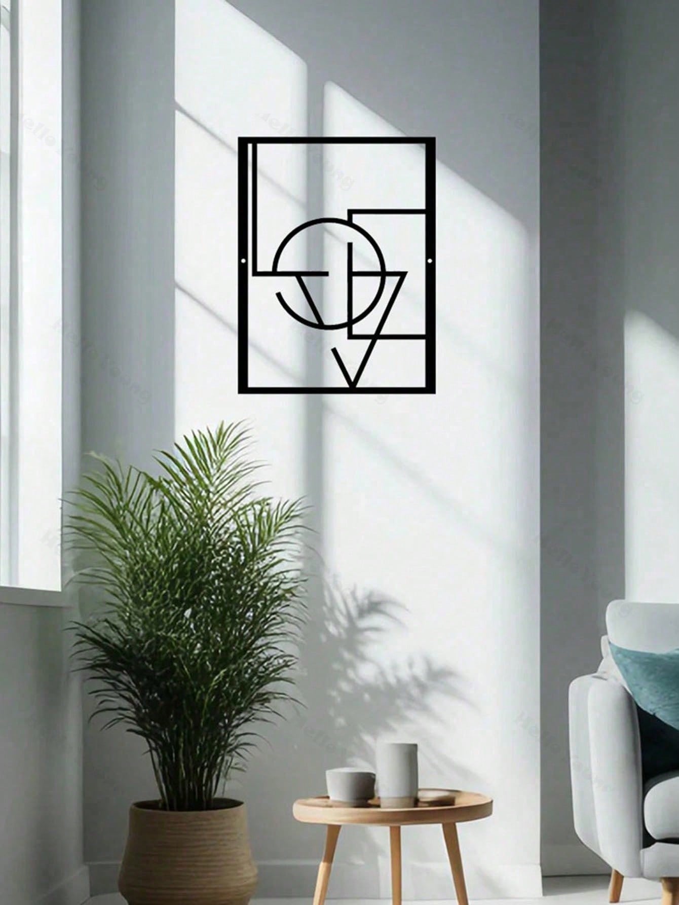"Large Abstract Metal Wall Art – Modern Geometric Wall Hanging Decor for Indoor, Outdoor & Office – Handcrafted Contemporary Metal Sculpture, Unique Home & Office Décor"