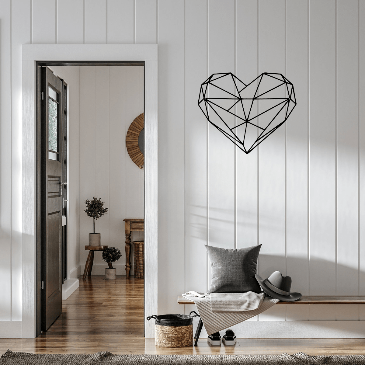 "Large Abstract Metal Wall Art – Modern Geometric Wall Hanging Decor for Indoor, Outdoor & Office – Handcrafted Contemporary Metal Sculpture, Unique Home & Office Décor"