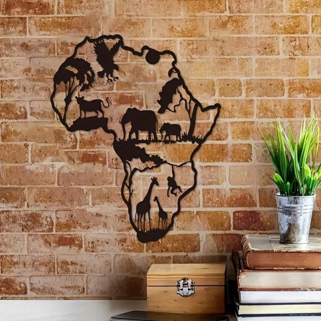" Black Metal Iron Wall Art - Elegant Elephant & Tree Circle Design, Nature-Inspired Home Decor for Indoor & Outdoor Spaces, Unique Personalized Gift for Housewarming, Wedding, or Anniversary"