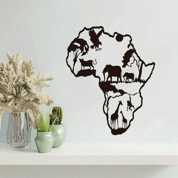 " Black Metal Iron Wall Art - Elegant Elephant & Tree Circle Design, Nature-Inspired Home Decor for Indoor & Outdoor Spaces, Unique Personalized Gift for Housewarming, Wedding, or Anniversary"