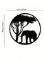 " Black Metal Iron Wall Art - Elegant Elephant & Tree Circle Design, Nature-Inspired Home Decor for Indoor & Outdoor Spaces, Unique Personalized Gift for Housewarming, Wedding, or Anniversary"