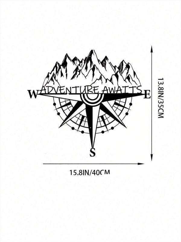 Vintage Compass Metal Wall Decorations - Inspired Home Decorations for Study, Cafe or Library | Vintage Nautical Decorations, Directional Signs, Adventure Themed Metal Crafts, Unique Wall Decorations