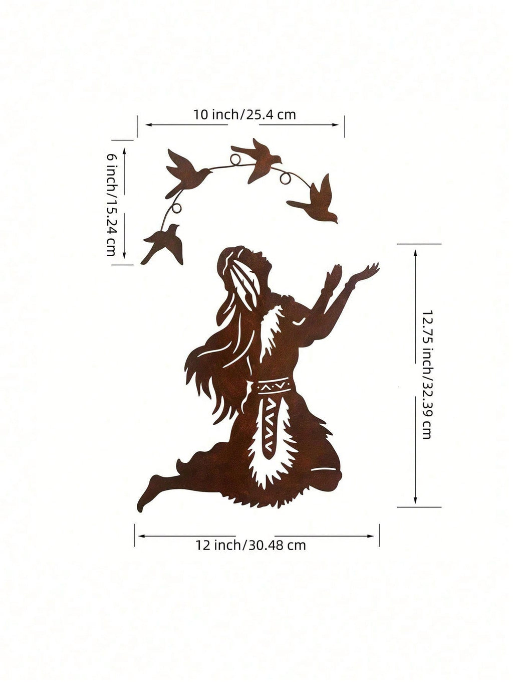 "2Pcs/Set Southwestern Style Metal Wall Art - Spiritual Woman & Tribal Design, Boho Chic Home Decor, Native American Inspired, West Indies Style, Handcrafted for Living Room, Bedroom"