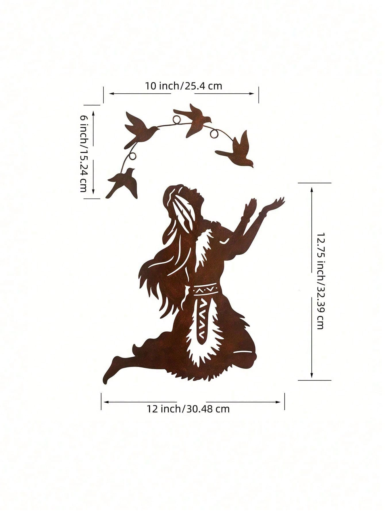 "2Pcs/Set Southwestern Style Metal Wall Art - Spiritual Woman & Tribal Design, Boho Chic Home Decor, Native American Inspired, West Indies Style, Handcrafted for Living Room, Bedroom"