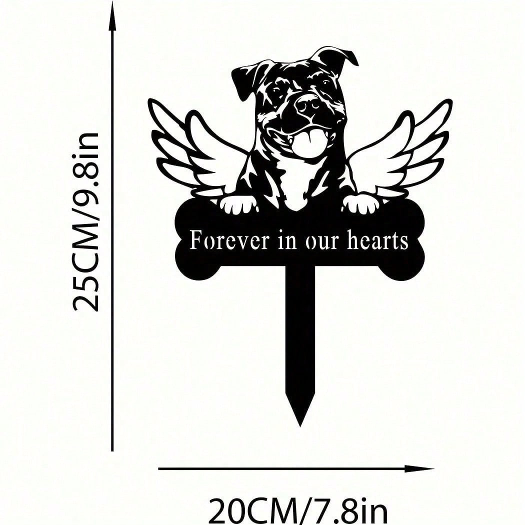 1pc Handcrafted Dog Memorial Stake – A timeless metal tribute to honor your beloved pet. This elegant sympathy sign serves as a heartfelt grave marker or remembrance stake, blending solemnity with artistry.Suitable for modern home decor, home decoration, Secondary image