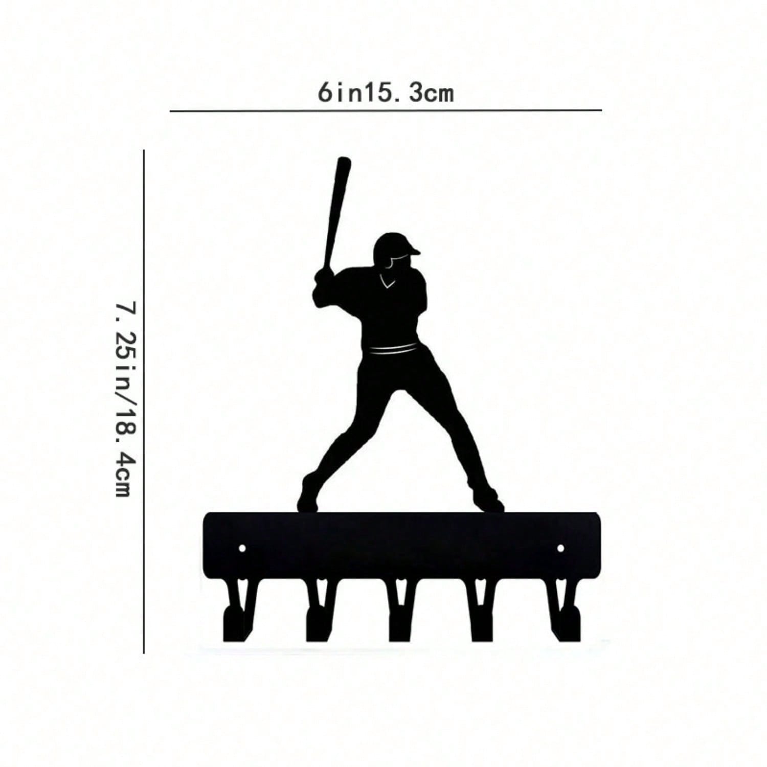 1pc Baseball & Hockey Themed Metal Wall Hooks – Handcrafted Iron Key Holder, Coat Rack, or Towel Hanger with Sporty Design for Home Decor.Suitable for modern home decor, home decoration, room decor, bedroom decor, bathroom decor, waterproof, rust proof an Secondary image