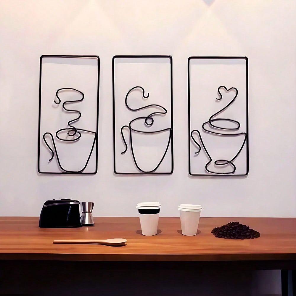 1pc Elegant Living Room Wall Art Painting | Stylish Restaurant Backdrop Mural | Exquisite Wrought Iron Wall Decor | Premium Hanging Canvas Art.Suitable for modern home decor, home decoration, room decor, bedroom decor, bathroom decor, waterproof, rust pro Main image